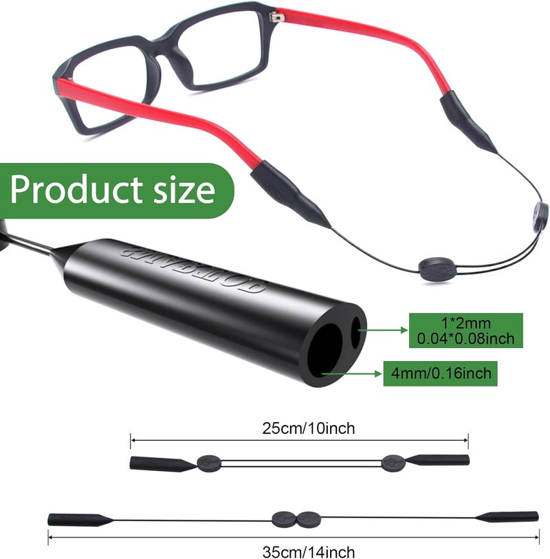 SMARTTOP Glasses Strap, upgraded two holes adjustable Glasses holder-No Tail Eyeglasses string strap-Sunglass holder -4 pack - Image 2